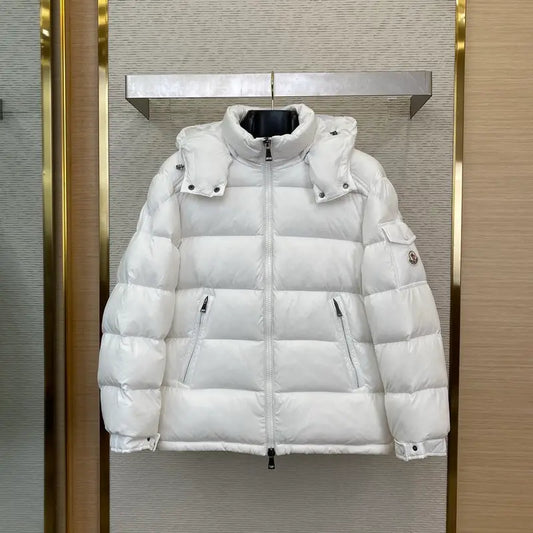 Moncler Maya Hooded Down Jacket Off-White