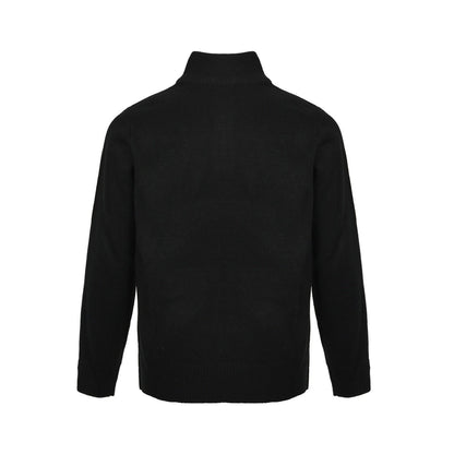 Celine Logo-Embroidered Wool &amp; Cashmere Blend Half Zip Black