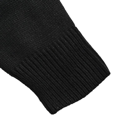 Celine Logo-Embroidered Wool &amp; Cashmere Blend Half Zip Black