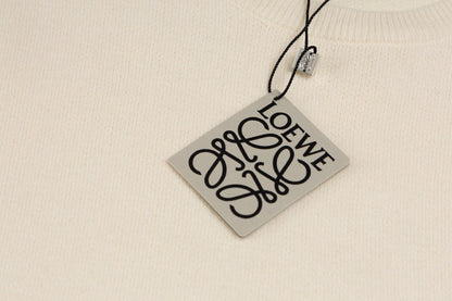 Loewe Anagram Sweater In Cotton Blend White