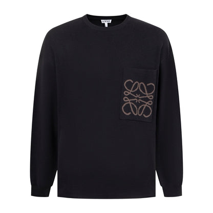 Loewe Anagram Sweater In Cotton Blend Black