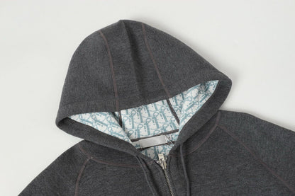 Dior Cashmere Hooded Jacket Grey