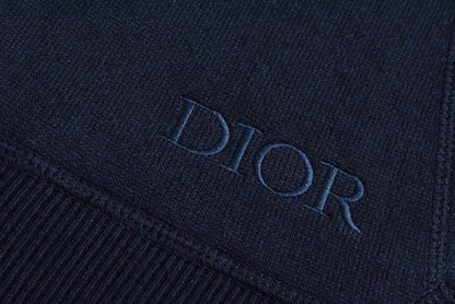 Dior Cashmere Hooded Jacket Navy  Blue