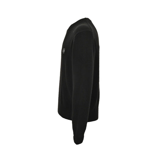 Loewe Anagram Logo Embroidered Wool Sweater In Black